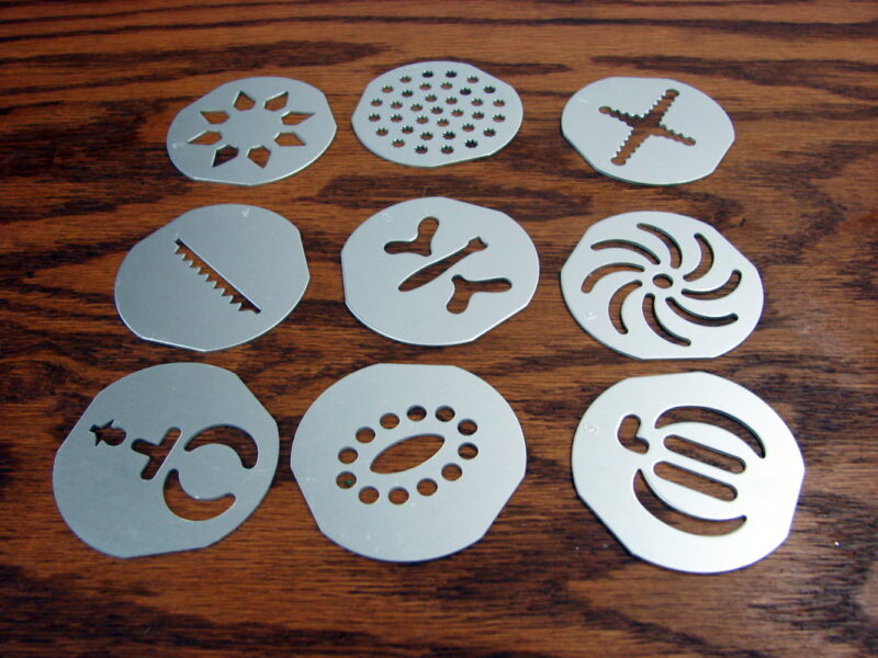 9 Original Pampered Chef Cookie Press Aluminum Disks Only #1526, Moose-R-Us.Com Log Cabin Decor