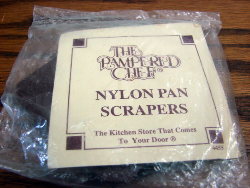 Original Pampered Chef Set/3 Brown Nylon Pan Scrapers Brand New in Bag, Moose-R-Us.Com Log Cabin Decor