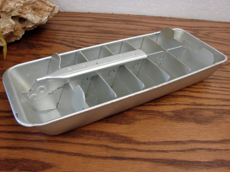 Vintage Aluminum Old School Ice Cube Tray Philco 14 Cubes, Moose-R-Us.Com Log Cabin Decor