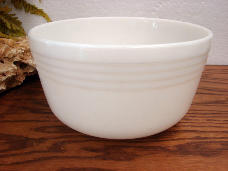 Vintage PYREX Hamilton Beach White Milk Glass Stand Mixing Bowl Large, Moose-R-Us.Com Log Cabin Decor