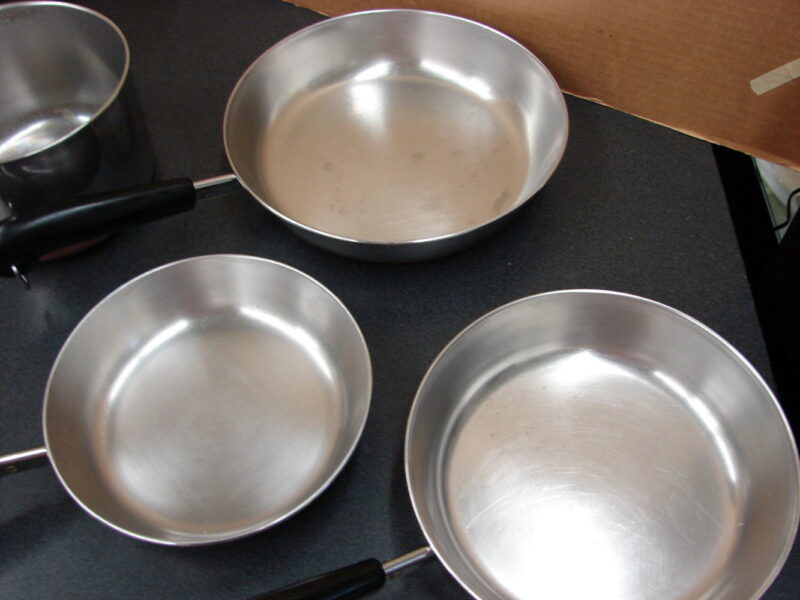 Vintage Copper Bottom Revere Ware 12 Piece Set 3 Sauce 3 Fry Pans w/ Lids, Moose-R-Us.Com Log Cabin Decor