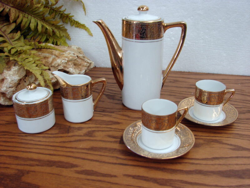 Vintage Royal Crown Imperial 22k Gold 1924 Tea Coffee Set, Moose-R-Us.Com Log Cabin Decor