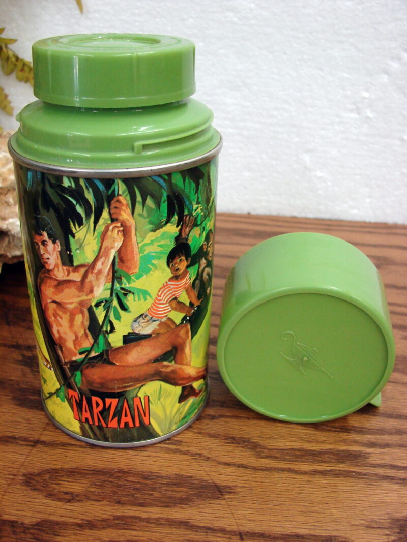 Vintage 1966 Tarzan Aladdin Industries Lunch Box Thermos, Moose-R-Us.Com Log Cabin Decor