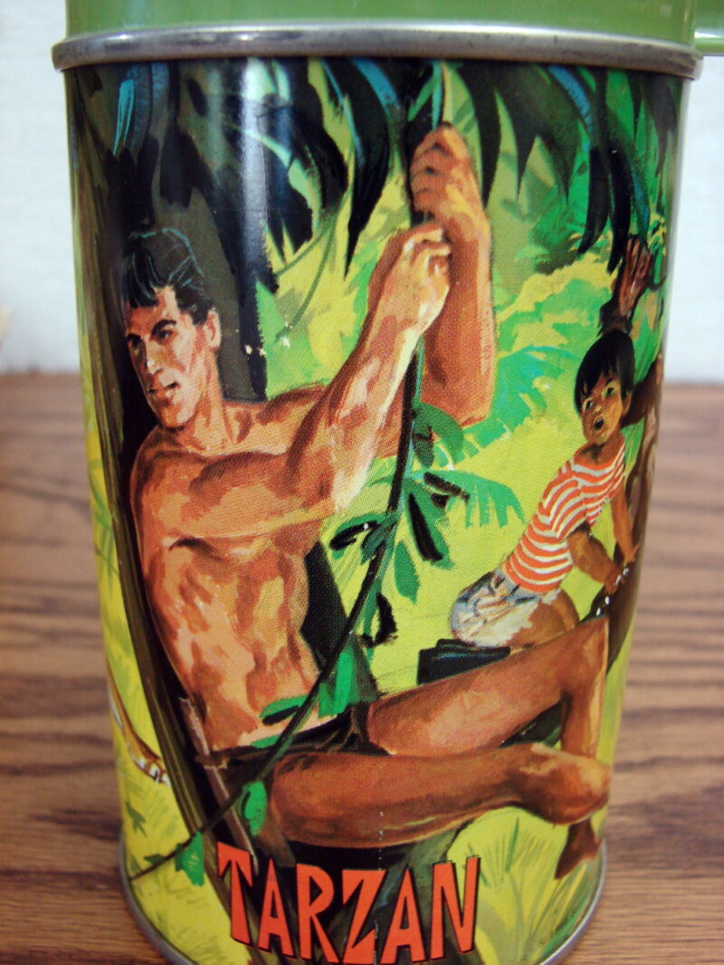 Vintage 1966 Tarzan Aladdin Industries Lunch Box Thermos, Moose-R-Us.Com Log Cabin Decor