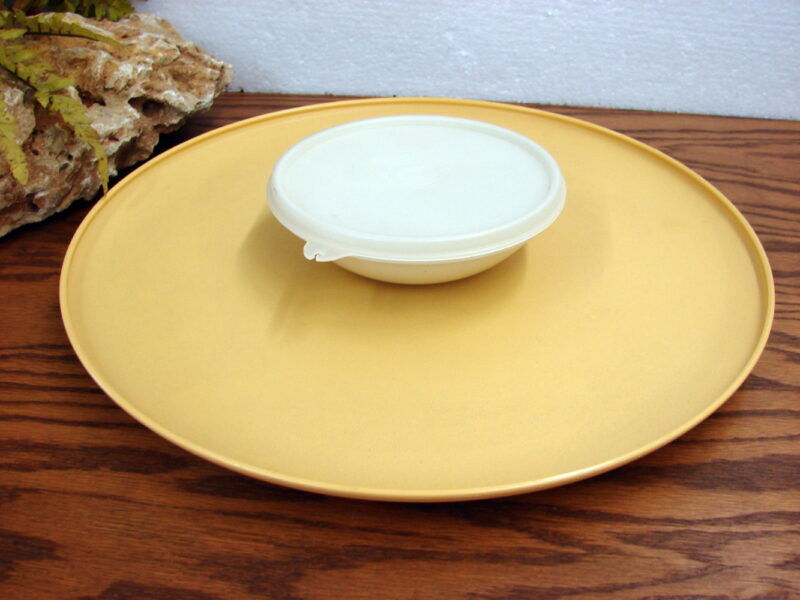 Vintage Tupperware Harvest Gold Almond Chip Dip Covered Bowl #492, Moose-R-Us.Com Log Cabin Decor