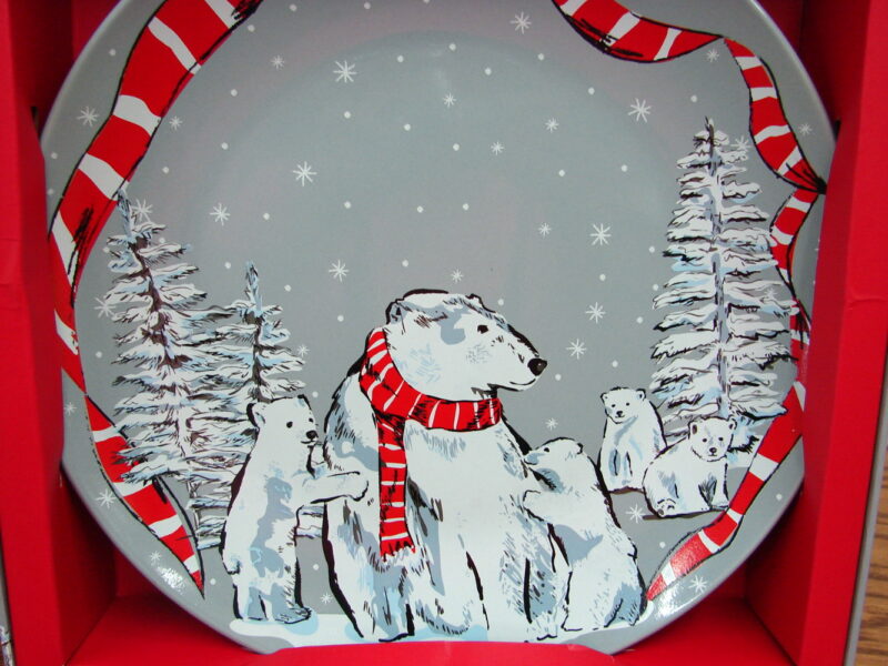 Vera Bradley Winter Polar Bear China Serving Plate Platter, Moose-R-Us.Com Log Cabin Decor