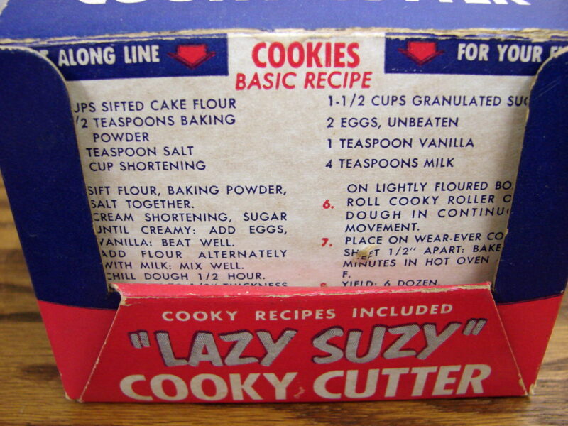 Vintage Wear Ever Lazy Suzy Rolling Cookie Cutter Recipes Original Box, Moose-R-Us.Com Log Cabin Decor