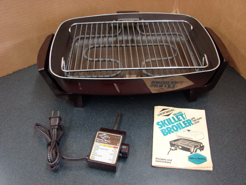 Vintage West Bend Electric Grill Skillet Broiler Combination No Cover Lid, Moose-R-Us.Com Log Cabin Decor