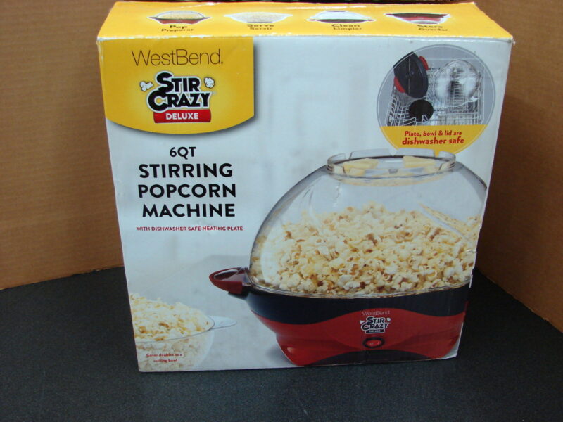 West Bend Stir Crazy Deluxe 6 Qt New in Box Stirring Popcorn Machine, Moose-R-Us.Com Log Cabin Decor