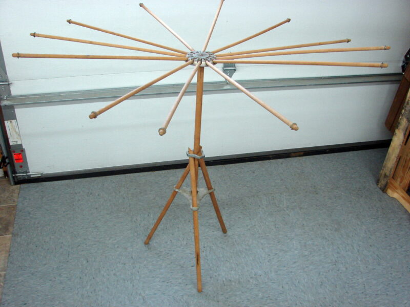 Antique Artmoore Co Folding Umbrella Dowel Clothes Herbs Noodles Drying Rack, Moose-R-Us.Com Log Cabin Decor