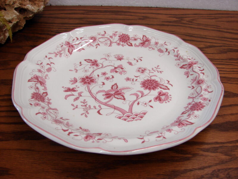 Vintage Pink Rose Mauve Floral Tole Flowers Woolworth Dinner Serving 10&#8243; Plate, Moose-R-Us.Com Log Cabin Decor