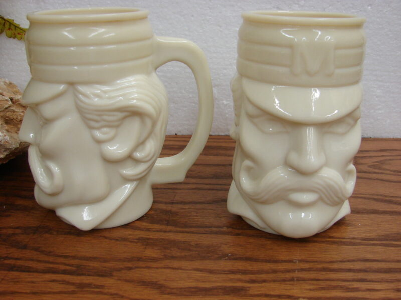 Set/2 Vintage Avon Glass Mug Stein Casey at the Bat Mudville Man, Moose-R-Us.Com Log Cabin Decor