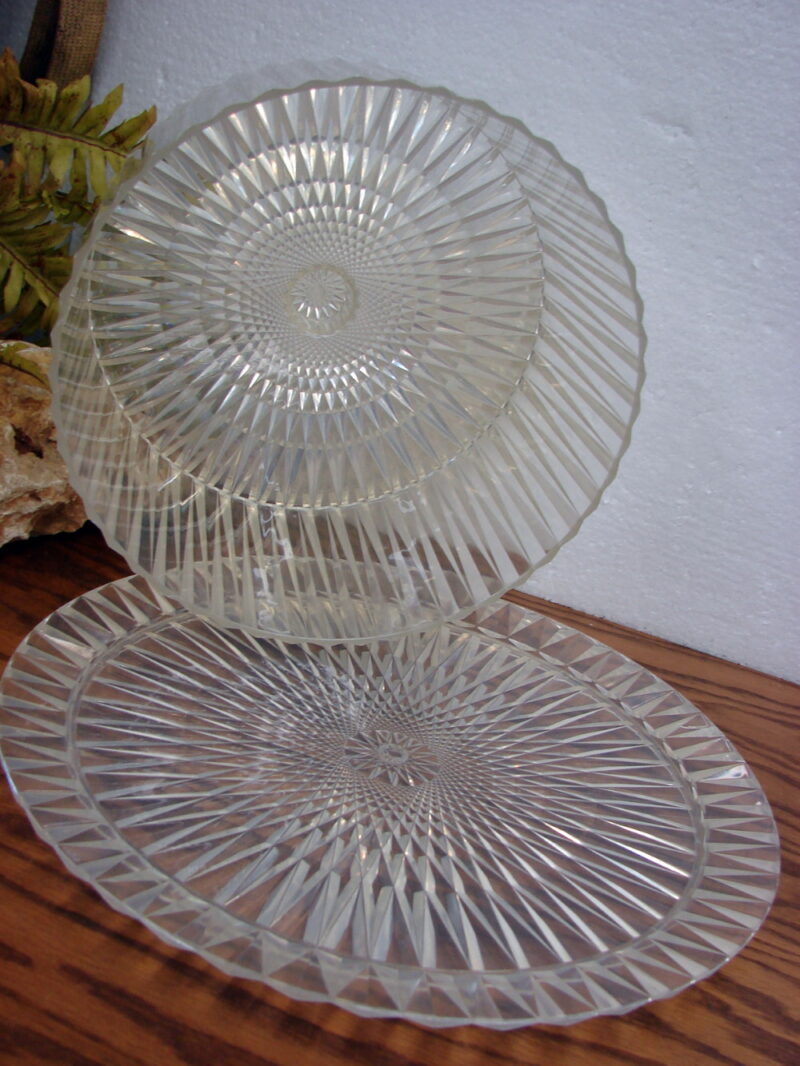 Unique Vintage Clear Prisms Lucite MCM Plastic Cake Cover Sunburst, Moose-R-Us.Com Log Cabin Decor