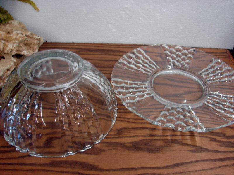 Vintage Anchor Hocking 1940&#8217;s River Panel Serving Bowl Platter Set Clear, Moose-R-Us.Com Log Cabin Decor