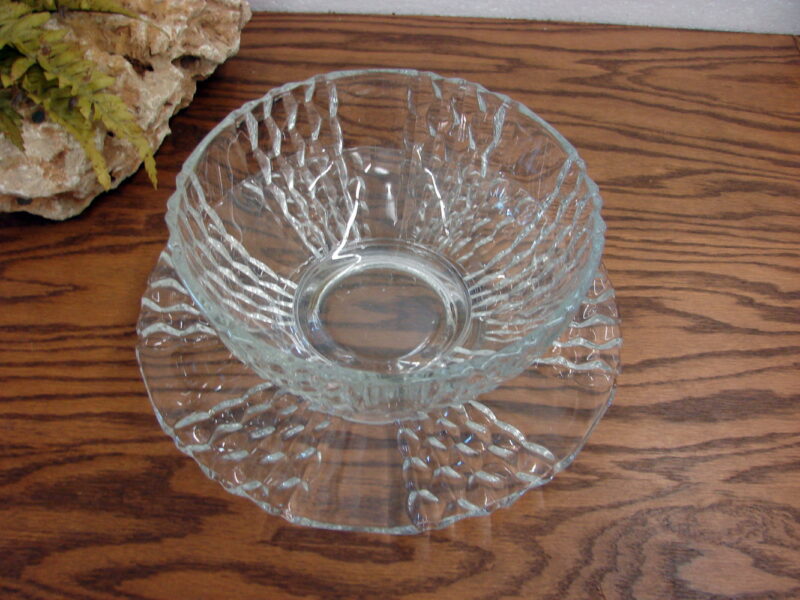 Vintage Anchor Hocking 1940&#8217;s River Panel Serving Bowl Platter Set Clear, Moose-R-Us.Com Log Cabin Decor