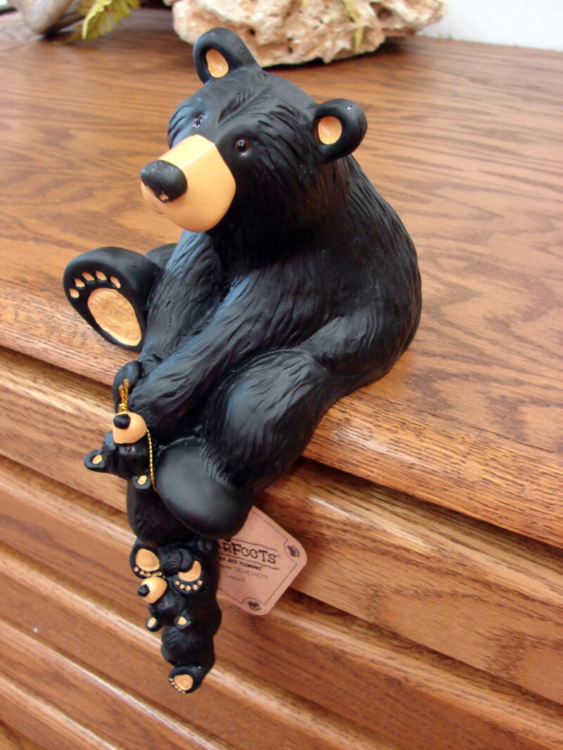 Big Sky Carvers Bearfoot Bears Jeff Fleming Helping Paw Shelf Sitter Bear Cubs, Moose-R-Us.Com Log Cabin Decor