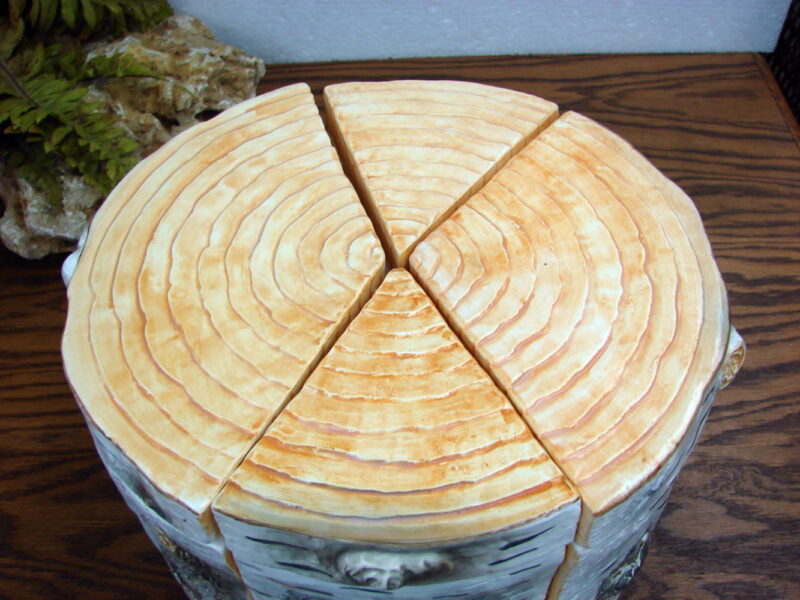 Dept 56 Birch Bark Tree Trunk Canister Set Complete Wedge Sections, Moose-R-Us.Com Log Cabin Decor