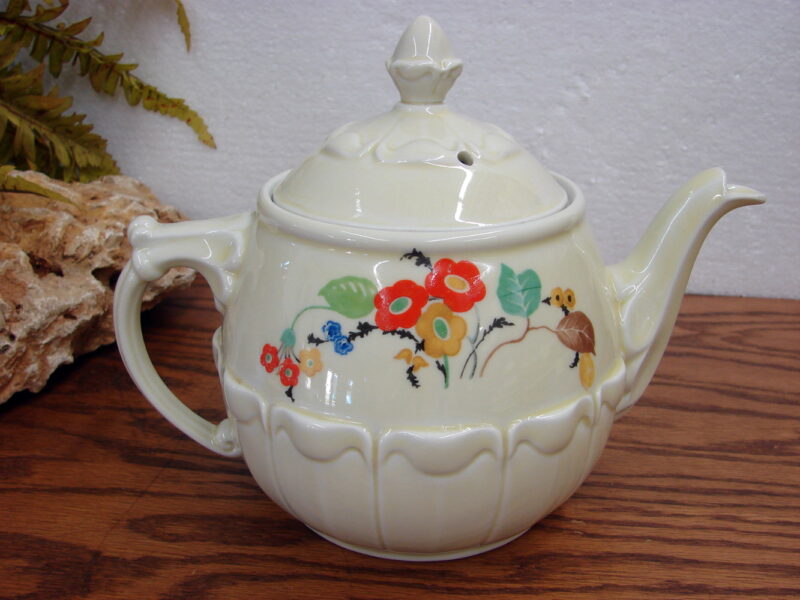 Vintage Hall China Enterprise Drip-O-lator Teapot Flowers, Moose-R-Us.Com Log Cabin Decor