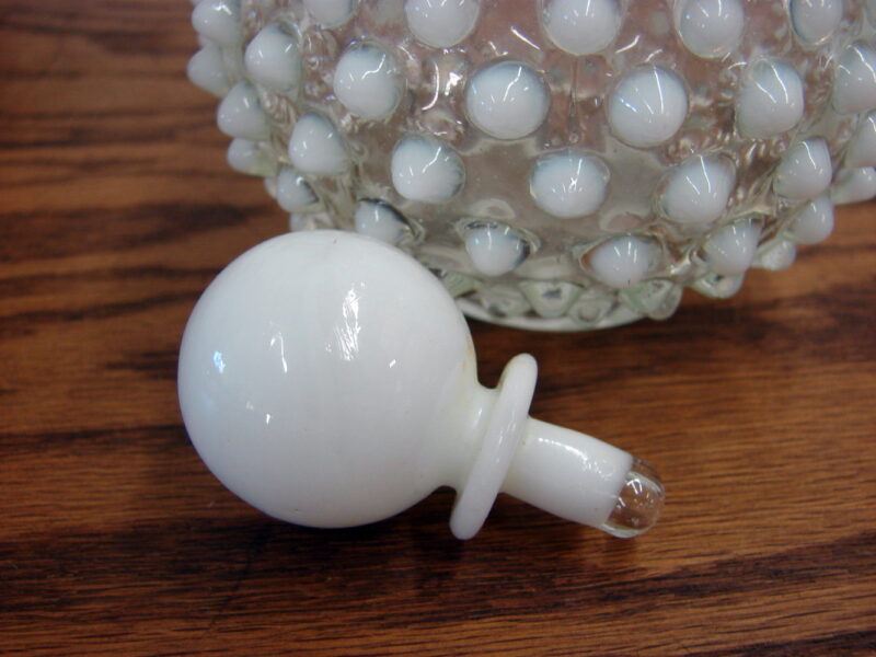 Vintage Fenton Moonstone Opalescent Hobnail Perfume with Dab Stopper, Moose-R-Us.Com Log Cabin Decor