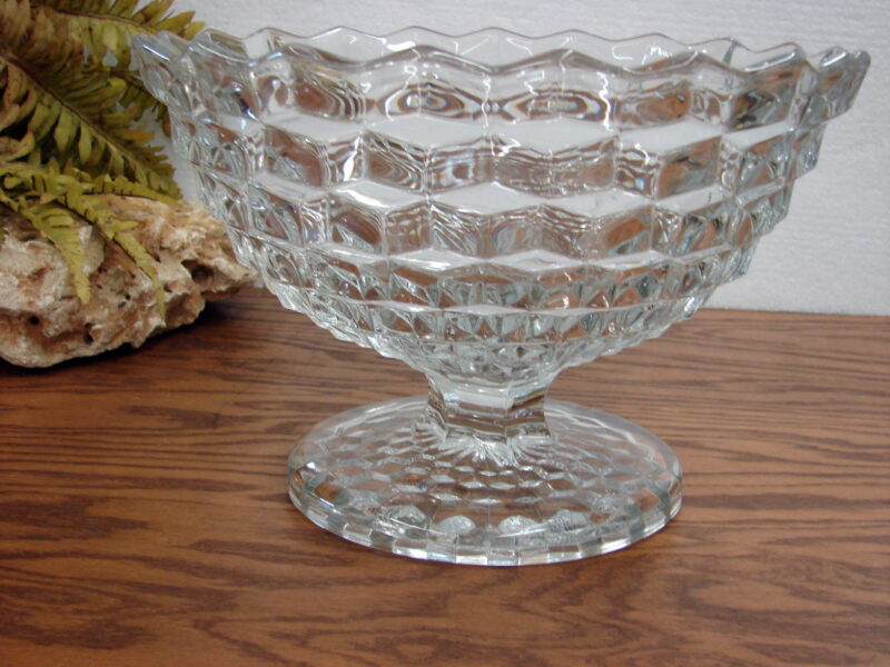 Vintage Cubist Fostoria American Clear Cubist Punch Bowl w/ Footed Base 12&#8243;, Moose-R-Us.Com Log Cabin Decor