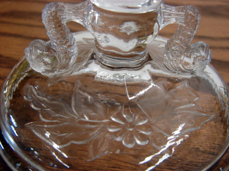 One Vintage Fenton Clear Crystal Dolphin Candle Holder 1920&#8217;s, Moose-R-Us.Com Log Cabin Decor