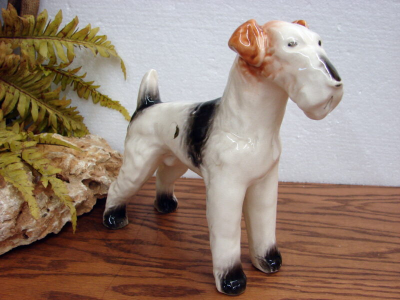 Vintage Large Porcelain Standing Wire Haired Terrier Figurine Royal Copenhagen ?, Moose-R-Us.Com Log Cabin Decor