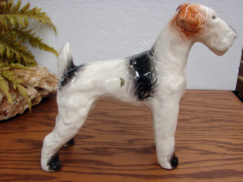 Vintage Large Porcelain Standing Wire Haired Terrier Figurine Royal Copenhagen ?, Moose-R-Us.Com Log Cabin Decor