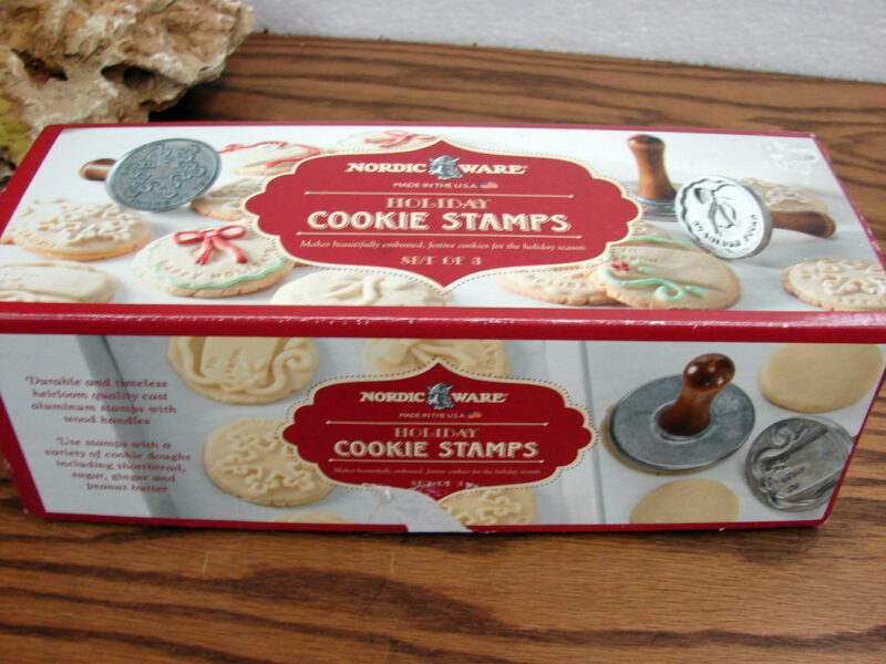 Nordic Ware Holiday Cookie Stamps New in Box Set/3, Moose-R-Us.Com Log Cabin Decor