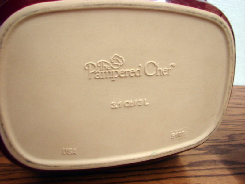 Original Pampered Chef Deep Covered Baker Stoneware Roaster #1321 Box, Moose-R-Us.Com Log Cabin Decor