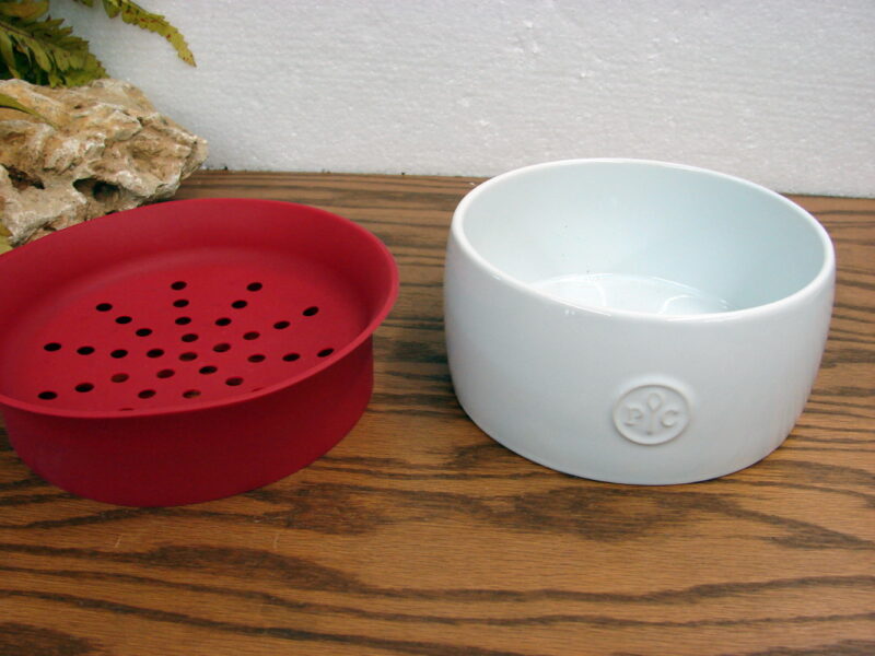 Original Pampered Chef Pasta Cooker Bowl Red Silicone Lid #2633, Moose-R-Us.Com Log Cabin Decor