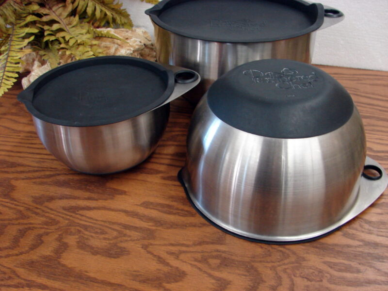 The Pampered Chef Stainless Steel Mixing Storage Bowls w/ Lids, Moose-R-Us.Com Log Cabin Decor