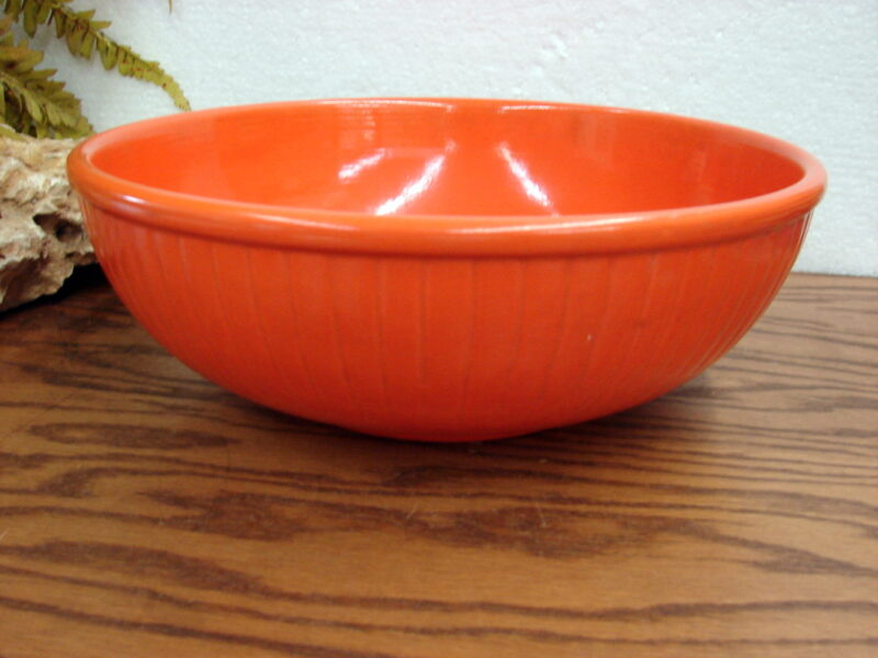 Vintage Red Wing Pottery 12&#8243; Low Reed Mixing Serving Bowl Orange, Moose-R-Us.Com Log Cabin Decor