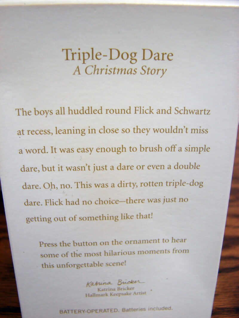 Hallmark Ornament 2010 Triple-Dog Dare A Christmas Story w/ Magic Sound, Moose-R-Us.Com Log Cabin Decor