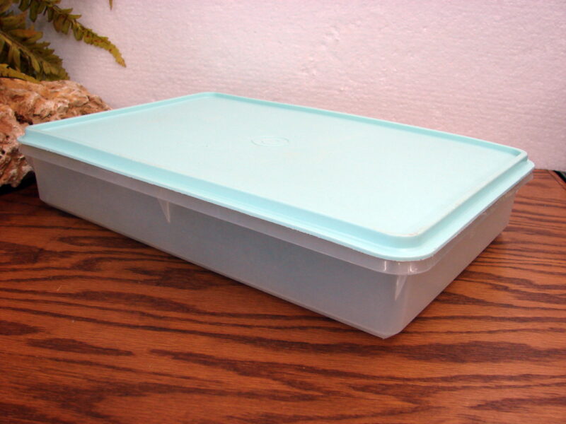 Tupperware #290 w/ Mint Green Lid Stack N Stor Rectangular, Moose-R-Us.Com Log Cabin Decor