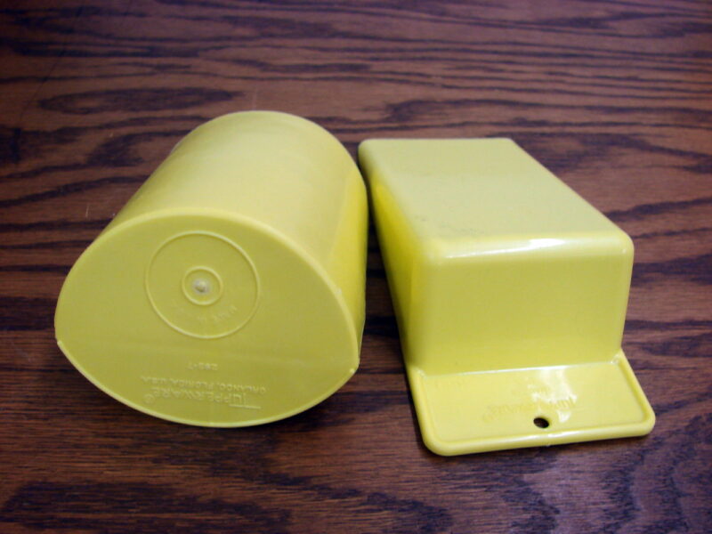 Vintage Tupperware Yellow Canister Storage Scoops #292 #1452, Moose-R-Us.Com Log Cabin Decor