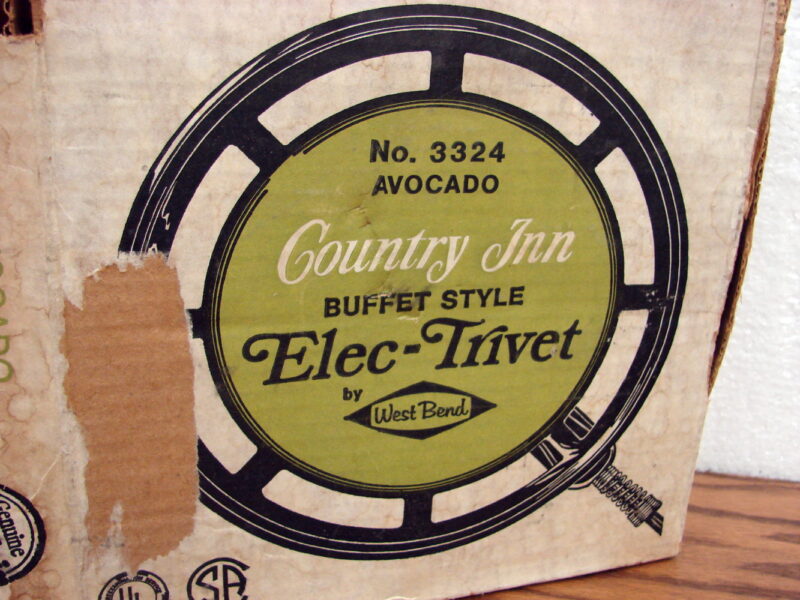 West Bend Avocado Electric Trivet Box Country Inn Buffet Style Elec-Trivet, Moose-R-Us.Com Log Cabin Decor