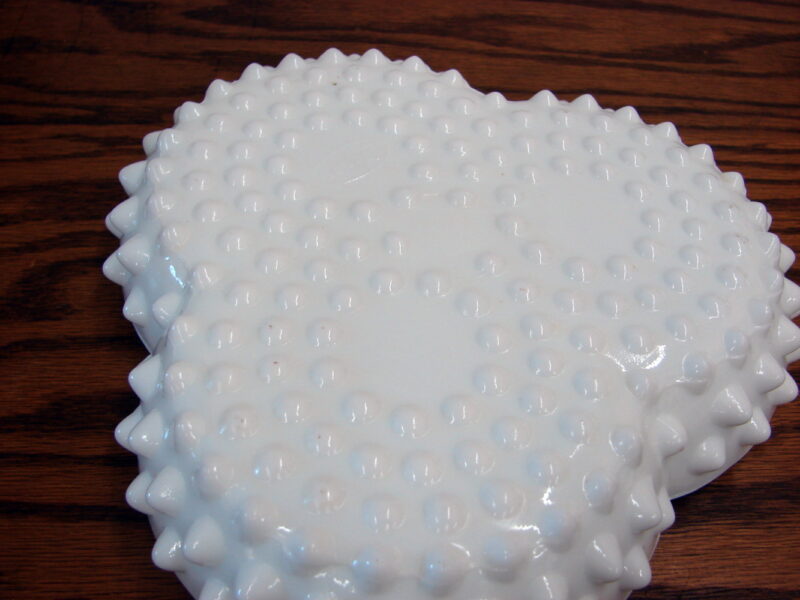 Vintage Fenton White Milk Glass Hobnail Triple Divided Relish Dish, Moose-R-Us.Com Log Cabin Decor