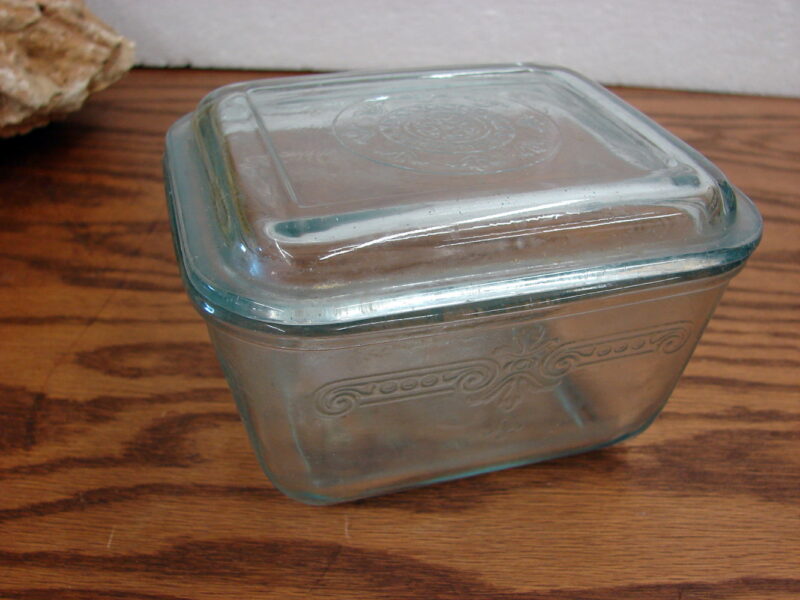 Vintage Fire King Sapphire Blue Philbe Refrigerator Dish Small, Moose-R-Us.Com Log Cabin Decor