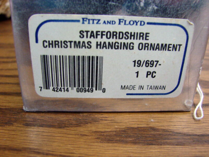 Vintage Fritz and Floyd Staffordshire Dog Ornament New in Box, Moose-R-Us.Com Log Cabin Decor