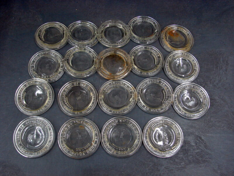 Vintage Ball Presto Atlas Kerr Canning Jar Lids Glass Inserts 124 pcs, Moose-R-Us.Com Log Cabin Decor