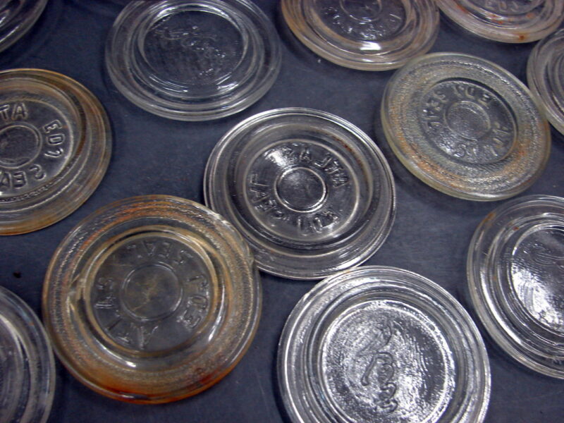 Vintage Ball Presto Atlas Kerr Canning Jar Lids Glass Inserts 124 pcs, Moose-R-Us.Com Log Cabin Decor