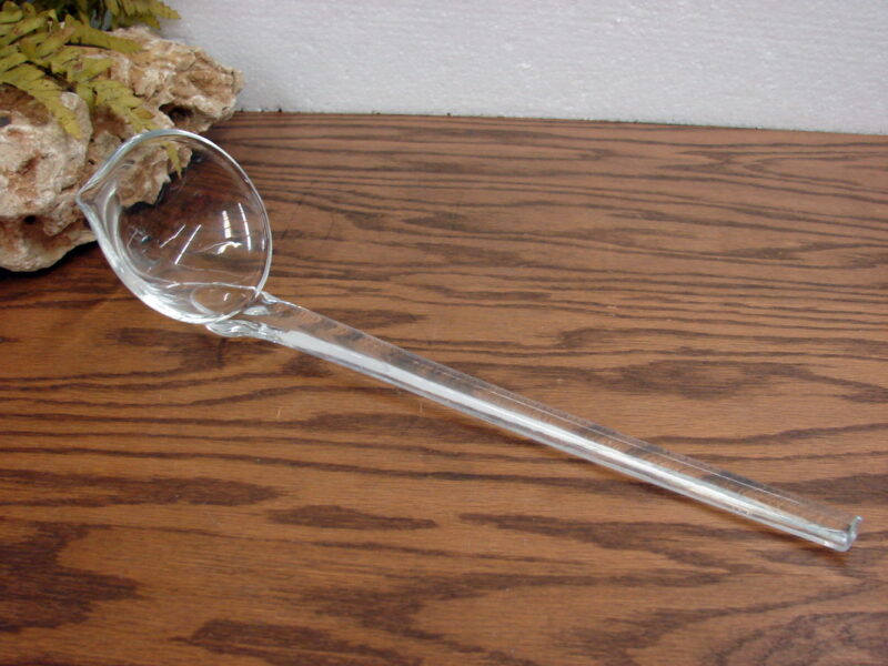 Glass Crystal Punch Bowl Ladle w/ Pour Spout 13” Straight Handle, Moose-R-Us.Com Log Cabin Decor