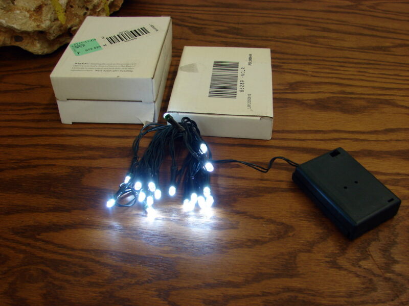 Set/3 20 Light Bright White LED Miniature Lights 3 Strands 3 Yards Battery Operated, Moose-R-Us.Com Log Cabin Decor