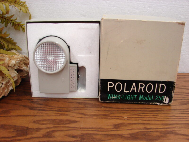 Vintage Polaroid Wink Light 250 and Flashgun 268 w/ Original Boxes, Moose-R-Us.Com Log Cabin Decor