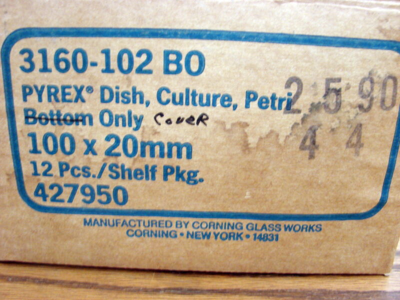 Vintage PYREX Culture Petri Dish Covers Only Original Box 12 pcs, Moose-R-Us.Com Log Cabin Decor