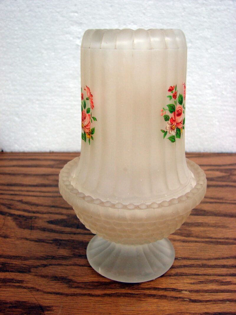 Westmoreland Satin Frosted Wildflowers Roses Fairy Lamp, Moose-R-Us.Com Log Cabin Decor