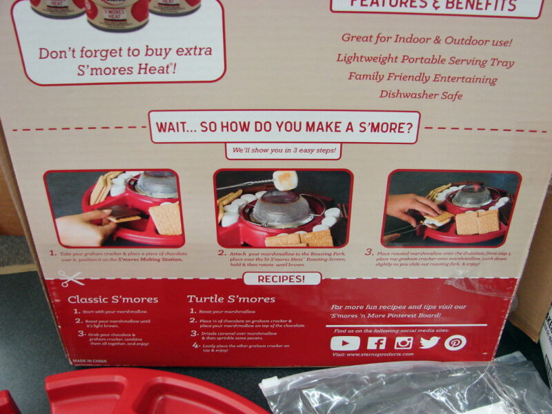 S&#8217;Mores Roasting Set Smore Maker Tray Sticks Heat 11 Piece Kit, Moose-R-Us.Com Log Cabin Decor