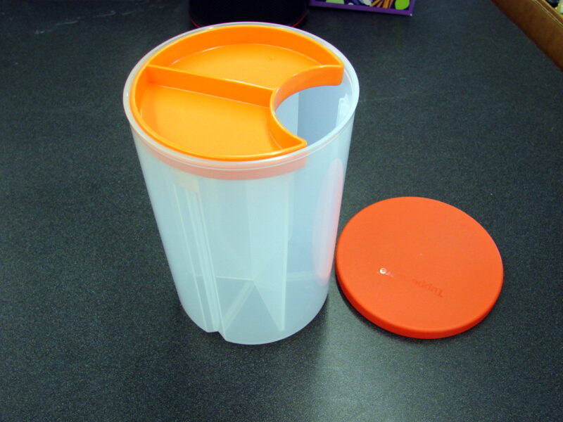 NOS Tupperware Orange 3 in 1 Divided Canister #5878, Moose-R-Us.Com Log Cabin Decor