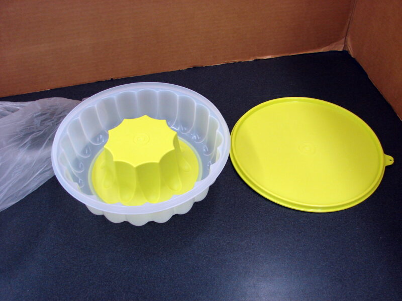 NOS Tupperware Yellow Jello Ring Mold 3 Piece, Moose-R-Us.Com Log Cabin Decor