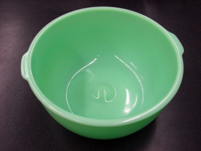 Vintage Green Jadeite McKee Glass Sunbeam Electric Mixer Bowl Large, Moose-R-Us.Com Log Cabin Decor